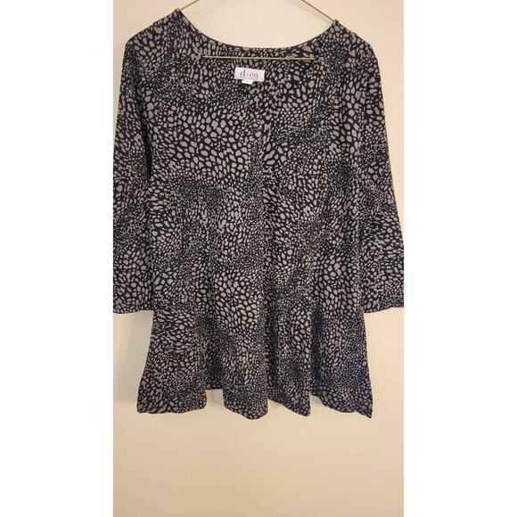 Denim & Company leopard top L - Picture 1 of 5